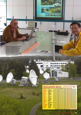 ■ Na sala de reuniões da estação
vemos, Lothar Stöckmann (à
esquerda), gerente da Estação
que faz um resume sobre os
detalhes técnicos da estação
terrestre Usingen para Luo
Shigang (À direita), editor técnico
da revista Chinesa especializada
“Satellite TV & Internet IP “.




                                                 TELE-satellite World                                  www.TELE-satellite.com/...
                                                 Download this report in other languages from the Internet:
                                                 Arabic       ‫العربية‬      www.TELE-satellite.com/TELE-satellite-1009/ara/mediabroadcast.pdf
                                                 Indonesian   Indonesia    www.TELE-satellite.com/TELE-satellite-1009/bid/mediabroadcast.pdf
                                                 Bulgarian    Български    www.TELE-satellite.com/TELE-satellite-1009/bul/mediabroadcast.pdf
                                                 Czech        Česky        www.TELE-satellite.com/TELE-satellite-1009/ces/mediabroadcast.pdf
                                                 German       Deutsch      www.TELE-satellite.com/TELE-satellite-1009/deu/mediabroadcast.pdf
                                                 English      English      www.TELE-satellite.com/TELE-satellite-1009/eng/mediabroadcast.pdf
                                                 Spanish      Español      www.TELE-satellite.com/TELE-satellite-1009/esp/mediabroadcast.pdf
                                                 Farsi        ‫فارس ي‬       www.TELE-satellite.com/TELE-satellite-1009/far/mediabroadcast.pdf
                                                 French       Français     www.TELE-satellite.com/TELE-satellite-1009/fra/mediabroadcast.pdf
                                                 Hebrew       ‫עברית‬        www.TELE-satellite.com/TELE-satellite-1009/heb/mediabroadcast.pdf
                                                 Greek        Ελληνικά     www.TELE-satellite.com/TELE-satellite-1009/hel/mediabroadcast.pdf
                                                 Croatian     Hrvatski     www.TELE-satellite.com/TELE-satellite-1009/hrv/mediabroadcast.pdf
                                                 Italian      Italiano     www.TELE-satellite.com/TELE-satellite-1009/ita/mediabroadcast.pdf
                                                 Hungarian    Magyar       www.TELE-satellite.com/TELE-satellite-1009/mag/mediabroadcast.pdf
                                                 Mandarin     中文           www.TELE-satellite.com/TELE-satellite-1009/man/mediabroadcast.pdf
                                                 Dutch        Nederlands   www.TELE-satellite.com/TELE-satellite-1009/ned/mediabroadcast.pdf
                                                 Polish       Polski       www.TELE-satellite.com/TELE-satellite-1009/pol/mediabroadcast.pdf
                                                 Portuguese   Português    www.TELE-satellite.com/TELE-satellite-1009/por/mediabroadcast.pdf
                                                 Romanian     Română       www.TELE-satellite.com/TELE-satellite-1009/rom/mediabroadcast.pdf
                                                 Russian      Русский      www.TELE-satellite.com/TELE-satellite-1009/rus/mediabroadcast.pdf
                                                 Swedish      Svenska      www.TELE-satellite.com/TELE-satellite-1009/sve/mediabroadcast.pdf
                                                 Turkish      Türkçe       www.TELE-satellite.com/TELE-satellite-1009/tur/mediabroadcast.pdf
                                                                                 Available online starting from 30 July 2010


                                      www.TELE-satellite.com — 08-09/2010 — TELE-satellite — Global Digital TV Magazine                109
 