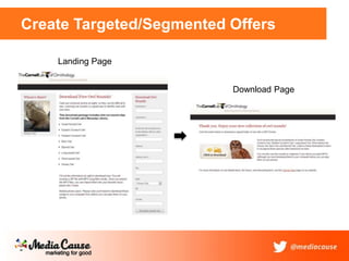 Create Targeted/Segmented Offers
Landing Page
Download Page
 