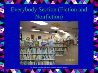 Everybody Section (Fiction and
Nonfiction)

This section is to the right when the main entrance is used.

 