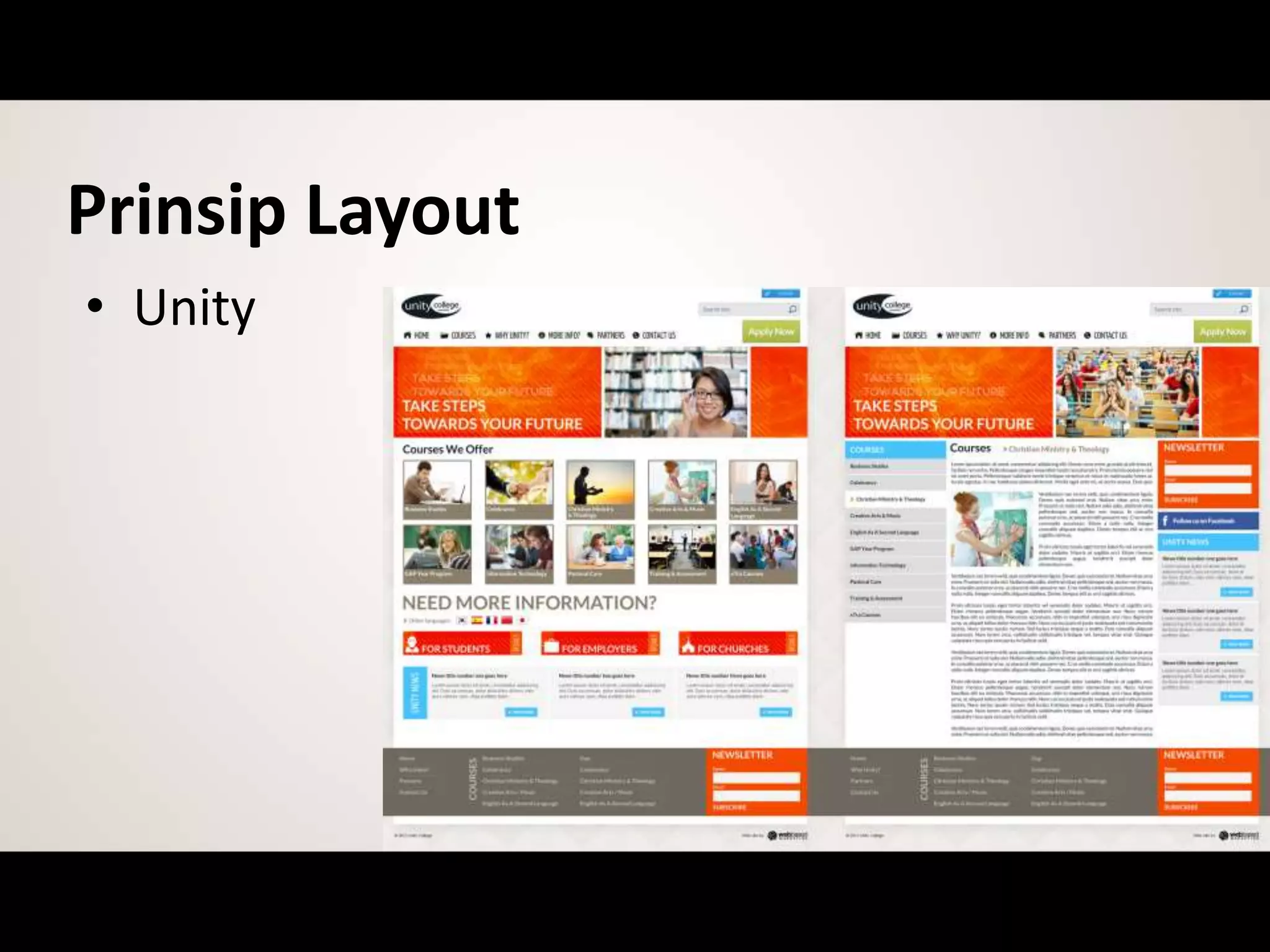 Prinsip Layout
• Unity