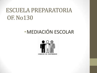ESCUELA PREPARATORIA
OF. No130
•MEDIACIÓN ESCOLAR
 