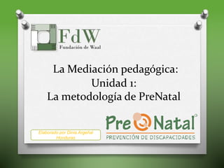 La Mediación pedagógica:
Unidad 1:
La metodología de PreNatal
Elaborado por Dinia Argeñal
Honduras
 