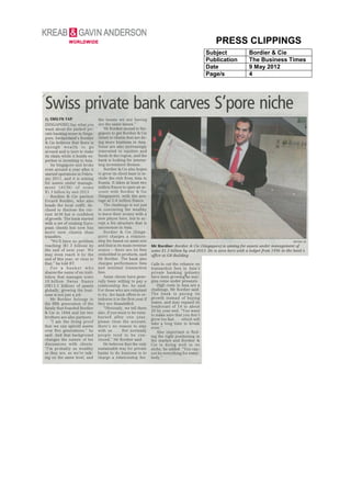 PRESS CLIPPINGS
Subject       Bordier & Cie
Publication   The Business Times
Date          9 May 2012
Page/s        4
 