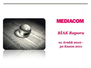 BİAK Raporu

01 Aralık 2010 -
30 Kasım 2011
 