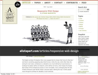 alistapart.com/articles/responsive-web-design




Thursday, October 13, 2011
 