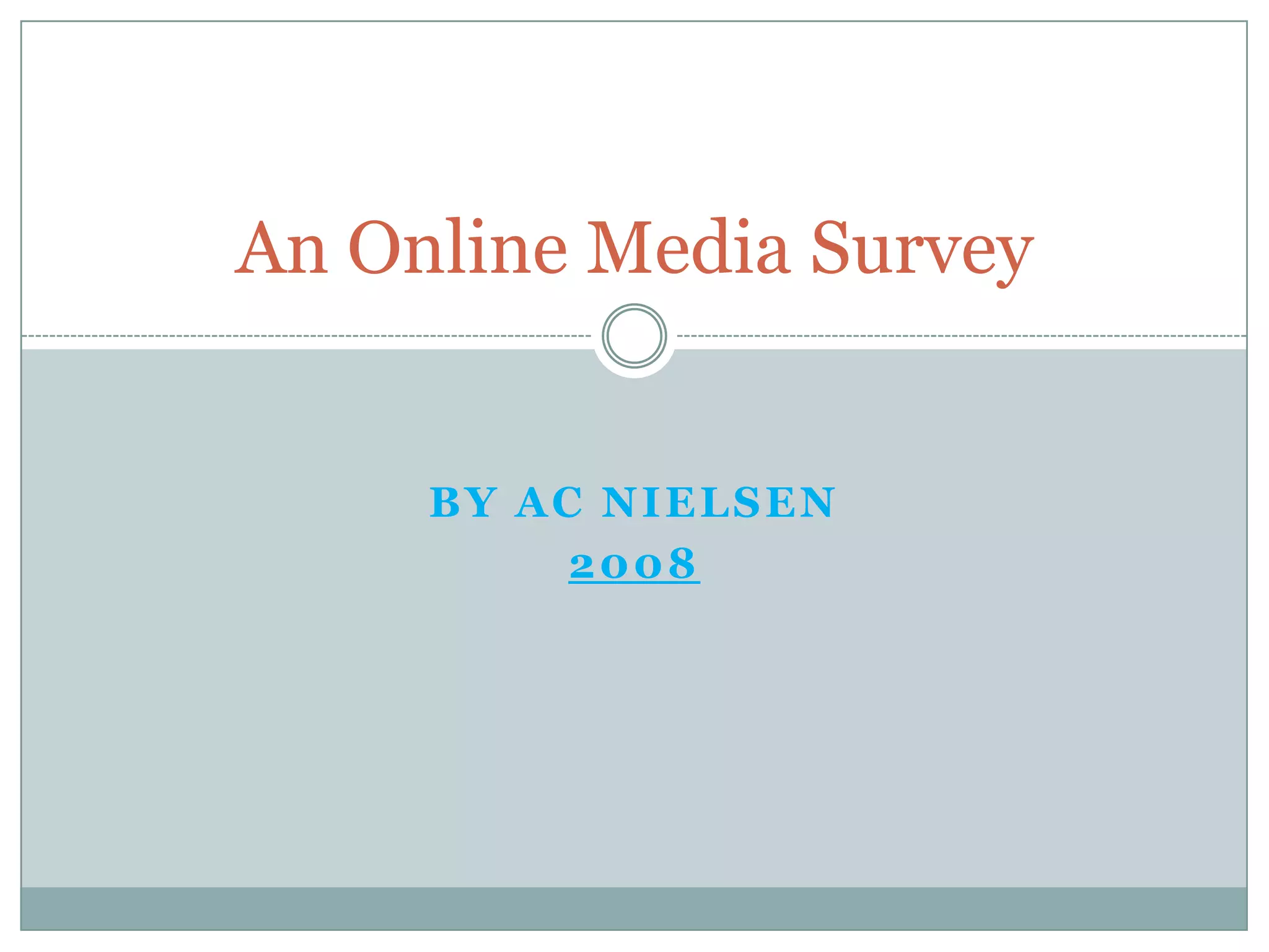 Syndicated Media ResearchSmall Scale Initiated by market research agencies and then sold to interested parties in the M&E industryExamplesOnline Media Survey 2009Decision Makers Survey 200Commissioned surveys 