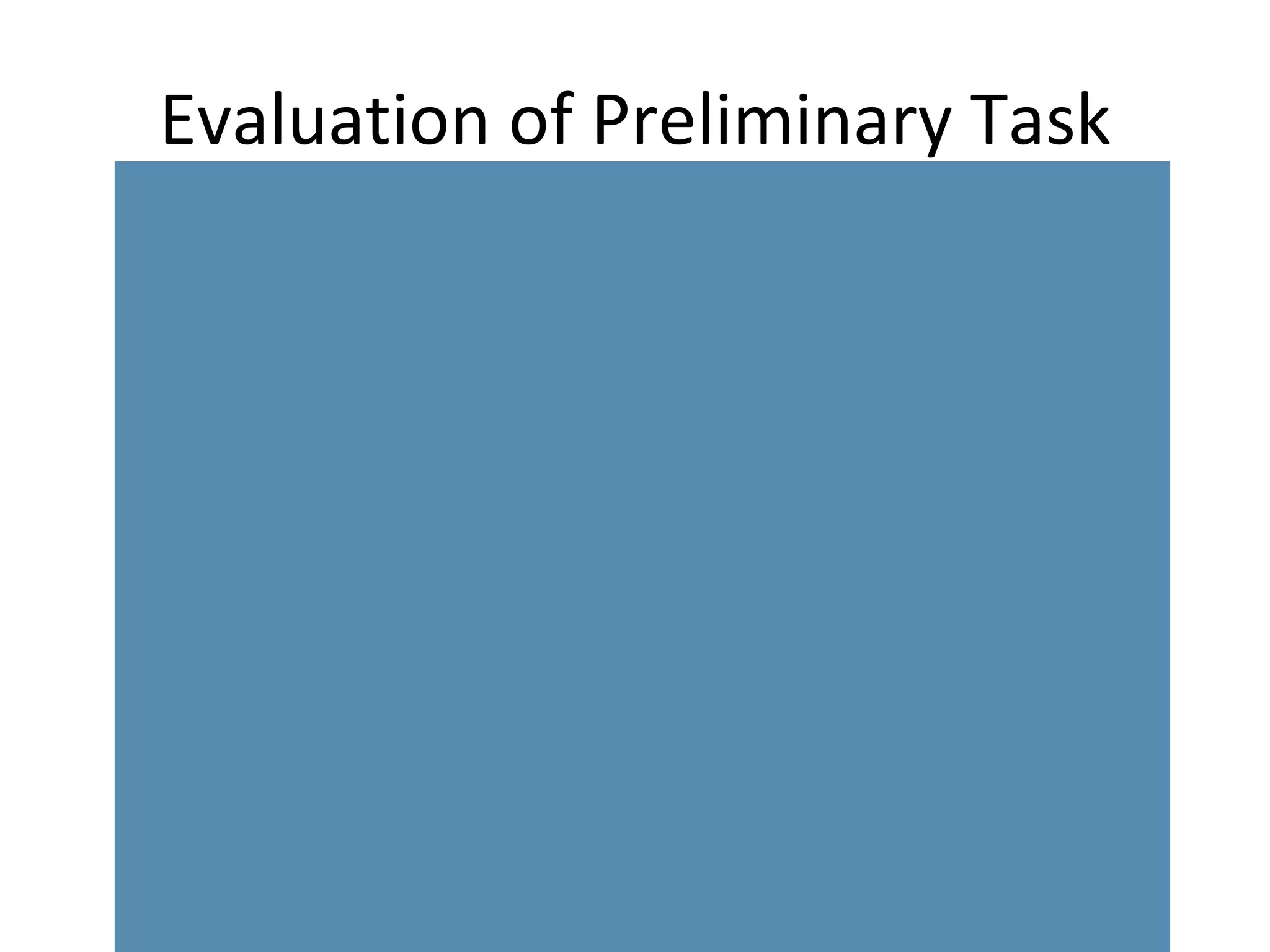 Evaluation of Preliminary Task 