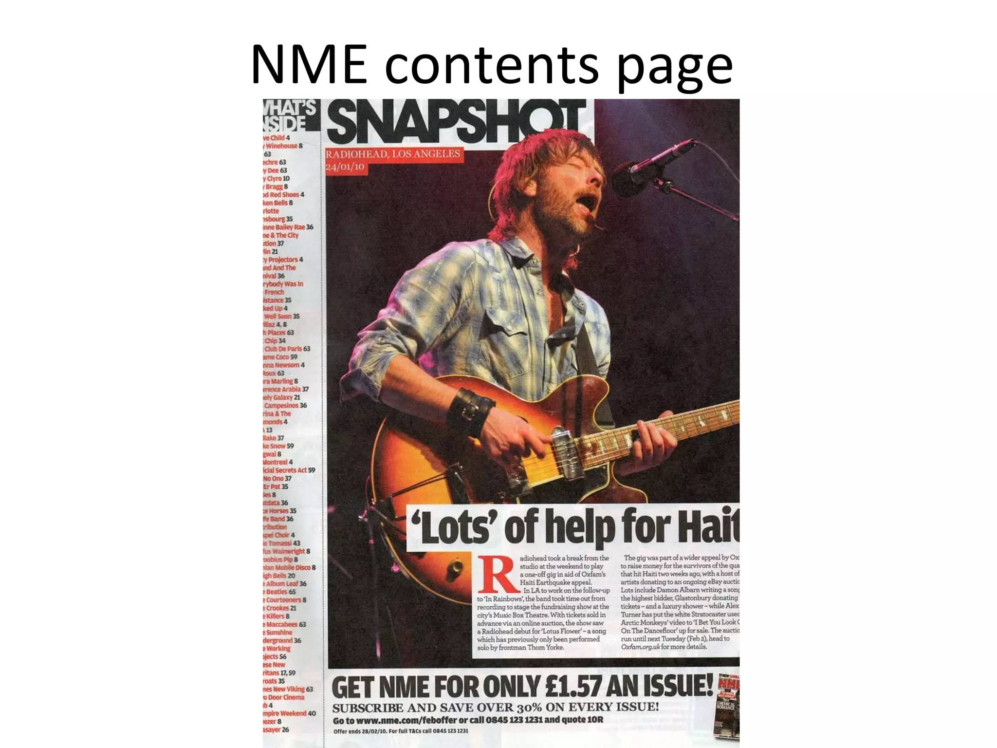 NME contents page 