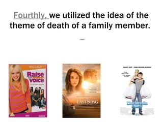 Fourthly,  we utilized the idea of the theme of death of a family member.  