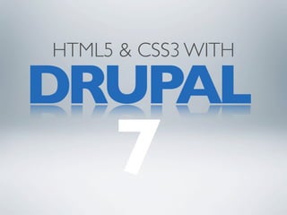 HTML5 & CSS3 WITH

DRUPAL
     7
 