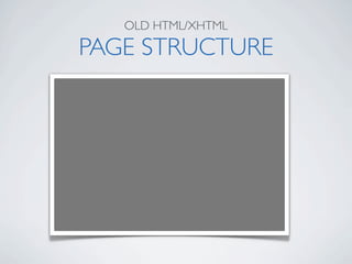 OLD HTML/XHTML

PAGE STRUCTURE
 
