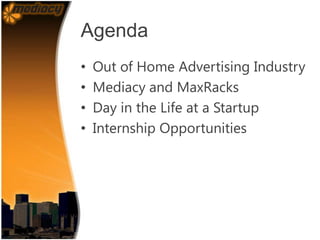 AgendaOut of Home Advertising Industry