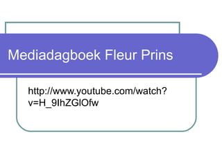 Mediadagboek Fleur Prins http://www.youtube.com/watch?v=H_9IhZGlOfw 