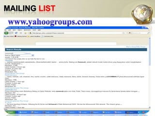  MAILING LISTwww.yahoogroups.com