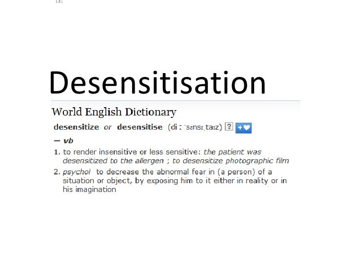 define desensitization define desensitization