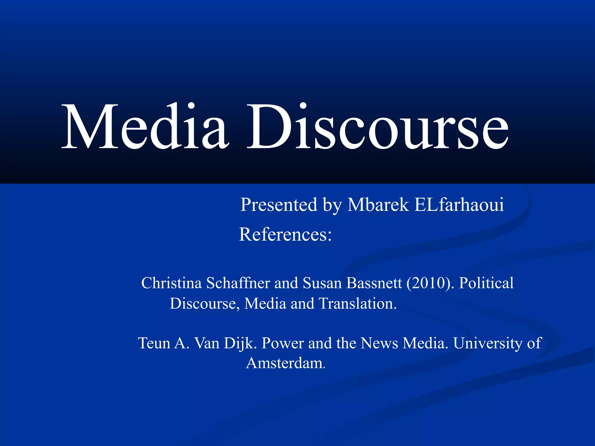 Media discourse | PPT