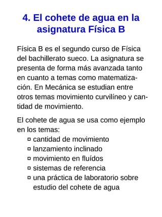 La construcción de un cohete de agua y su aplicación didáctica
