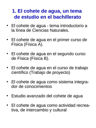 La construcción de un cohete de agua y su aplicación didáctica