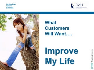 What
Customers
Will Want….


Improve



              Source: Brett King, Bank 2.0
My Life
 