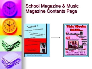 School Magazine & Music Magazine Contents Page 
