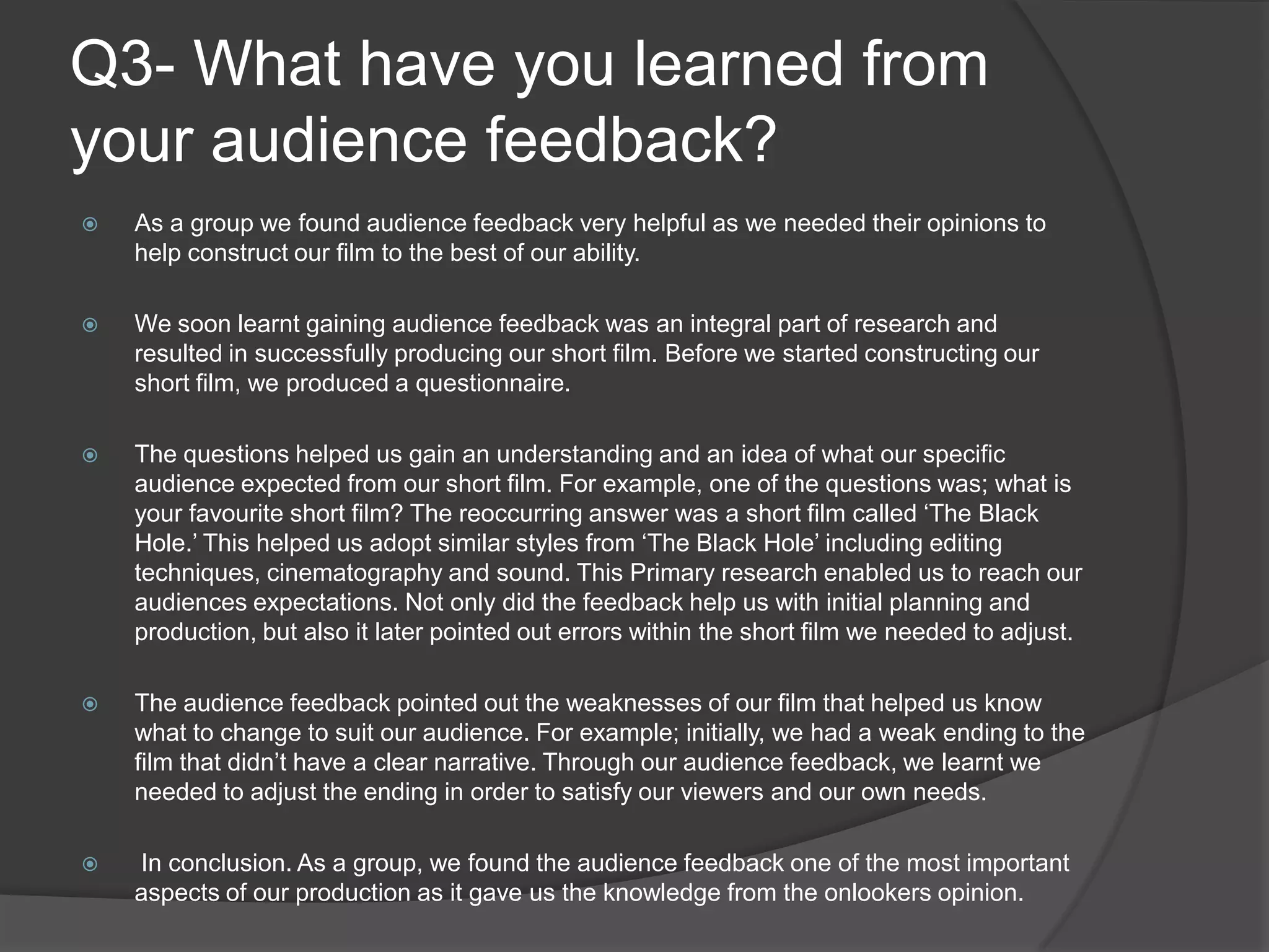 We felt as a group that the combination of our main product and ancillary texts was effective because they felt like a realistic magazine review and film poster. We created this realism by doing thorough research into other film posters and magazine reviews of short films like the little terrorist. We carefully analysed the techniques used and applied them to our project. 
