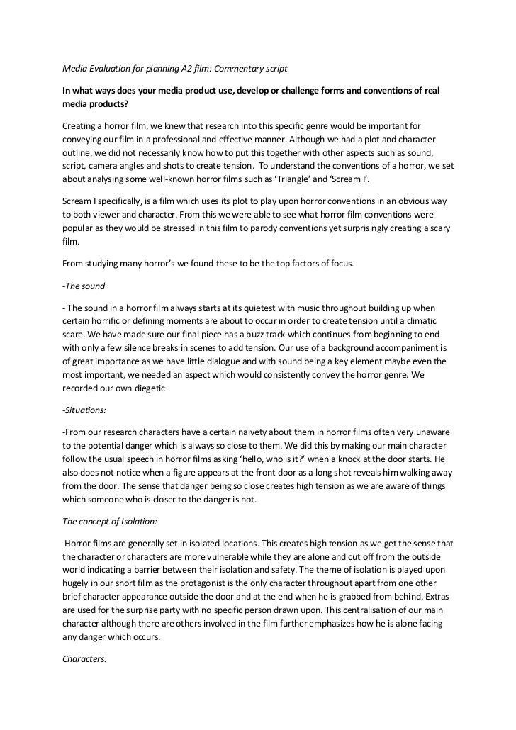 Commentary script for Evaluation