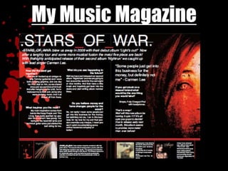 Looking At MagazinesContentsI looked at a range of contents pages