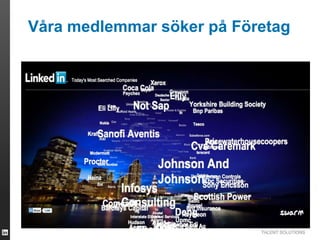 Våra medlemmar söker på Företag

TALENT SOLUTIONS

 