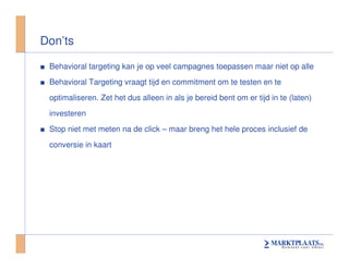 Seminar Mediaflex Behavorial Targeting On Marktplaats