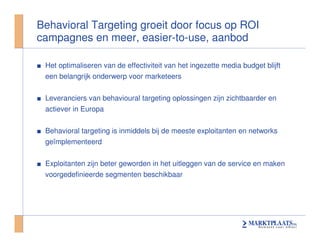 Seminar Mediaflex Behavorial Targeting On Marktplaats