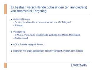 Seminar Mediaflex Behavorial Targeting On Marktplaats