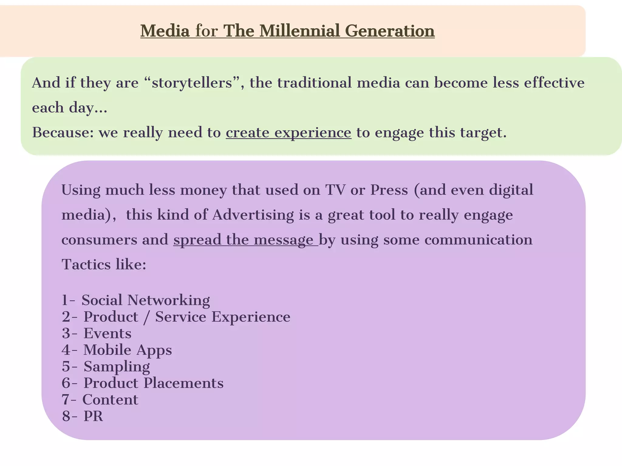 Media for the millennial generation ppt