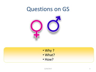 Questions on GS
12/03/2017 3
• Why ?
• What?
• How?
 
