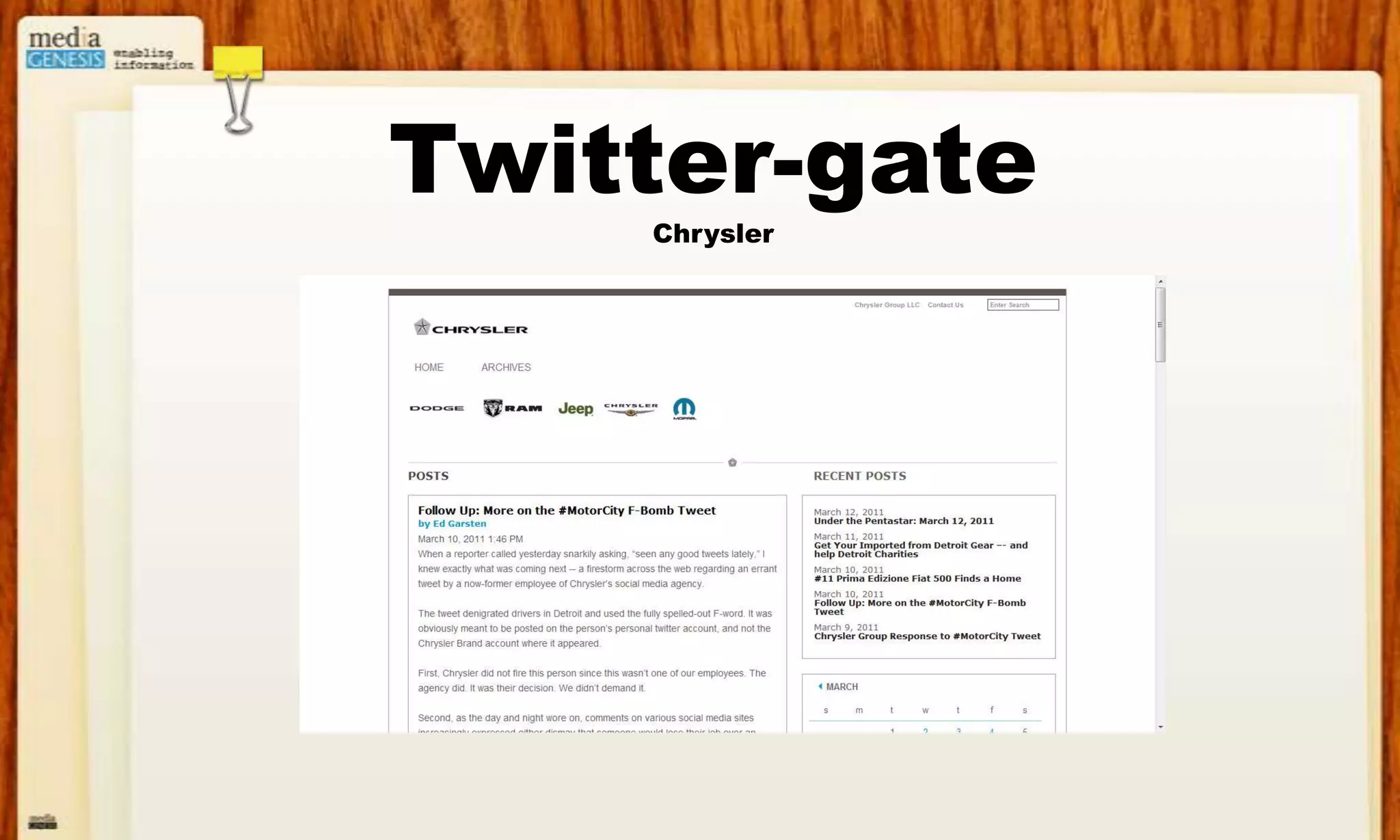 Twitter-gate Chrysler