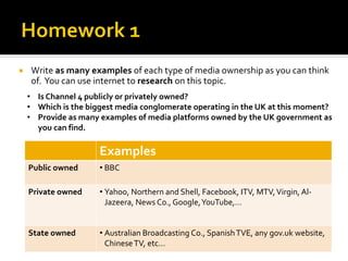 Media conglomerates: industries and ownership | PPTX