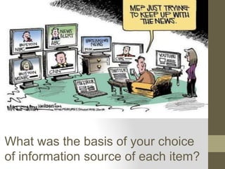 What was the basis of your choice
of information source of each item?
 