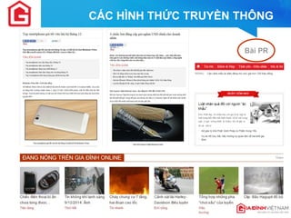 CÁC HÌNH THỨC TRUYỀN THÔNG 
Bài PR  