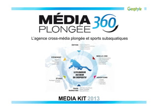 L’agence cross-média plongée et sports subaquatiques




              MEDIA KIT  2013
 