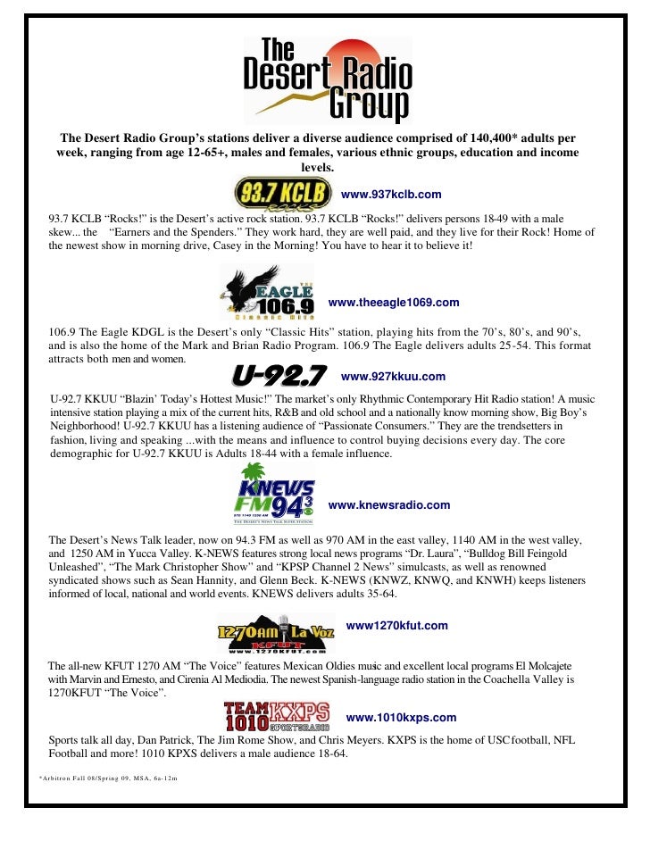 Palm Springs Radio Media Kit