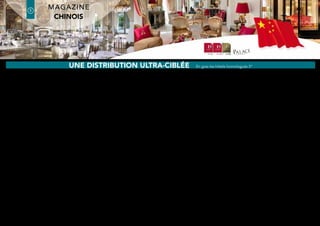 China UnionPay works with more than 200 Chinese banks, which issue the CUP credit card. The partnership between
UnionPay France and Where ensures content tailored to the needs of Chinese customers with high purchasing power.
the Official magazine of UnionPay
Editorial features:
latin america Edition
where®
Paris2
5
where®
Paris
Groupe where : 35 rue des Mathurins, 75008 Paris | Tel: 01 43 12 56 56 | Fax: 01 43 12 56 57 | www.whereparis.paris | paris@wheremagazine.com
chinese Edition
- Where Now: A selection of «Chic» trends
- 5 luxury shopping destinations presented by neighbourhood,
featuring CUP listings, maps and articles:
* Montaigne/Champs-Elysées (Golden triangle)
* Vendôme/Opéra (Place Vendôme)
* Faubourg Saint-Honoré
* Faubourg Saint-Honoré/Palais-Royal
* St-Germain-des-Prés
- A selection of restaurants: Chinese cuisine,
seafood, Michelin-starred restaurants…
- Tourism & Leisure features
- Pratical information about Paris
 