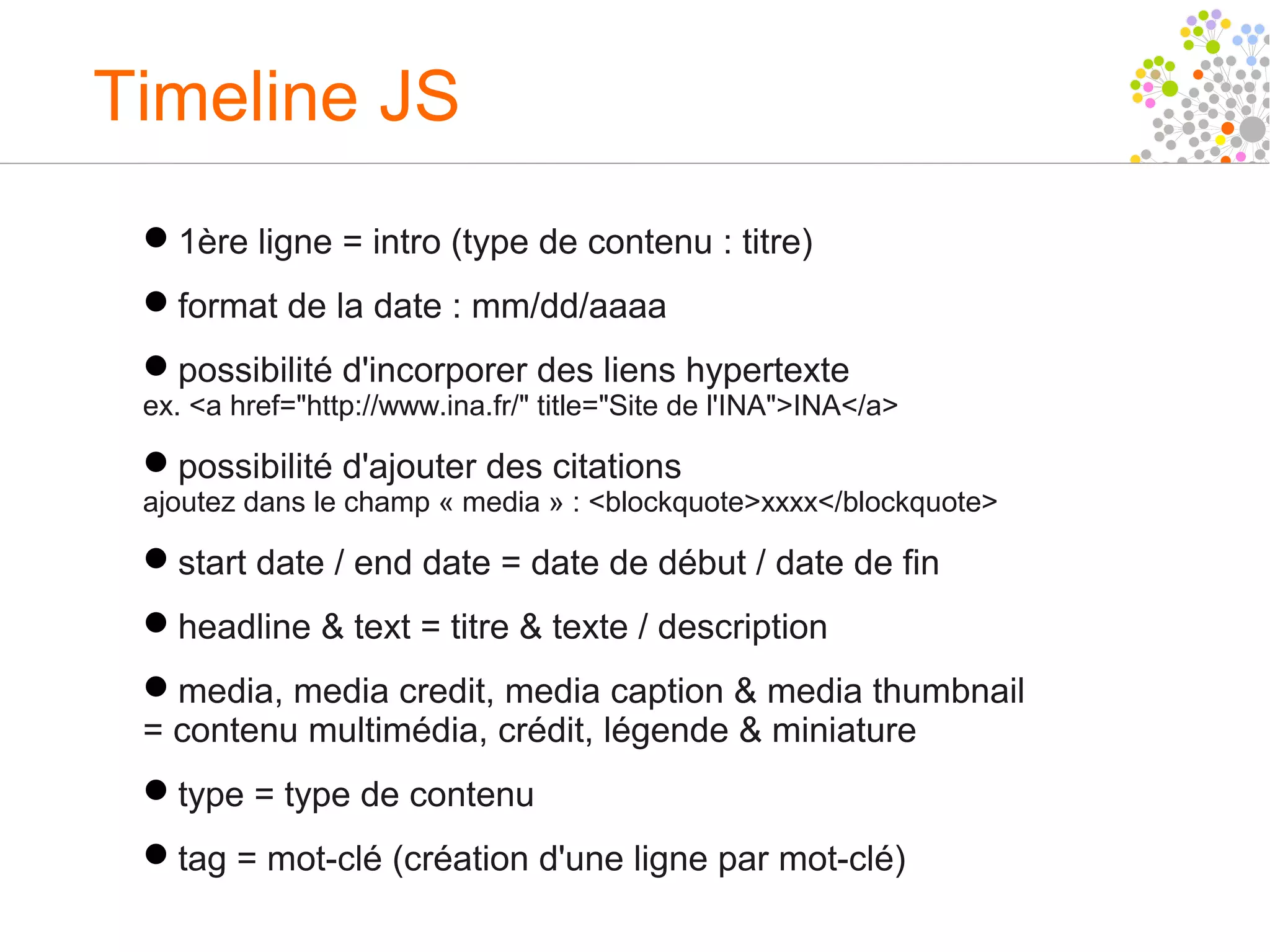 Tutoriel TimelineJS - visualisation de chronologies | PPT | Technology ...
