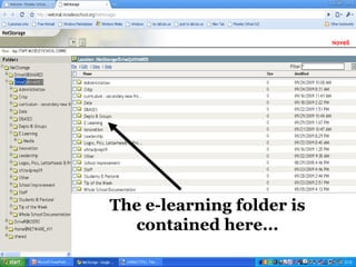 The e-learning folder is contained here... 