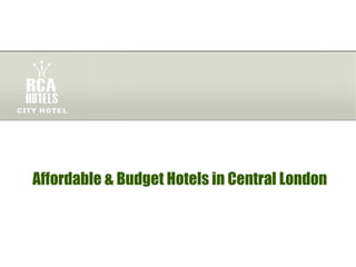 Affordable & Budget Hotels in Central London 