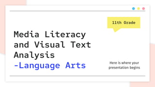 11th Grade
Media Literacy
and Visual Text
Analysis
-Language Arts Here is where your
presentation begins
 