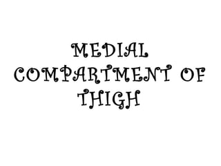 MEDIAL
COMPARTMENT OF
THIGH
 