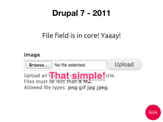 File field is in core! Yaaay!
 