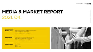 MEDIA & MARKET REPORT
2021. 04.
Market Issue
Media News
New Product
 