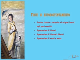 FONTI    DI AUTOSOSTENTAMENTO
  • Strutture ricettive e ristorative ed artigiani inseriti
     negli spazi espositivi
  • Organizzazione di itinerari
  • Organizzazione di laboratori didattici
  • Organizzazione di eventi e mostre
 