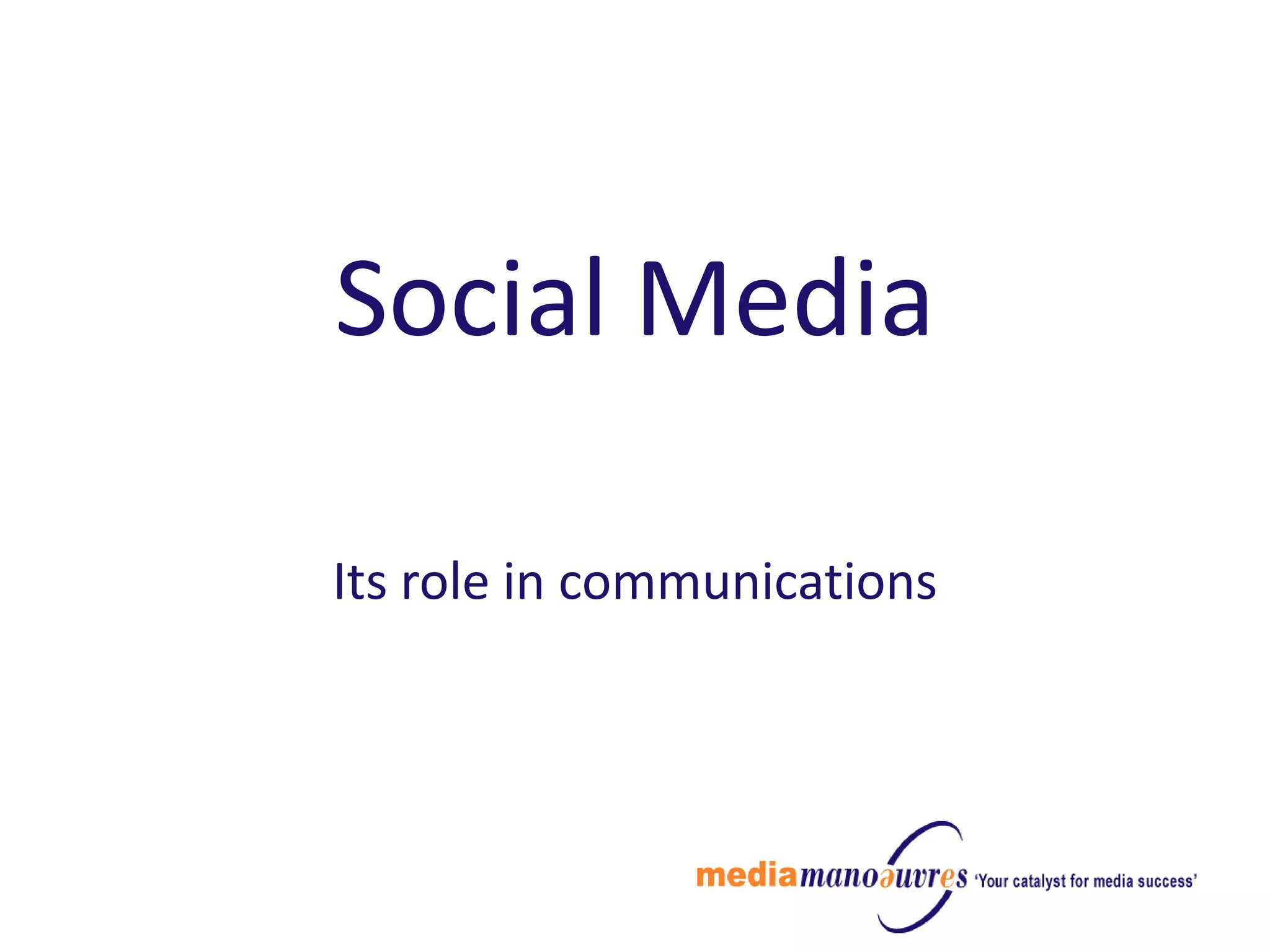 Social Media and its role in communications | PPTX
