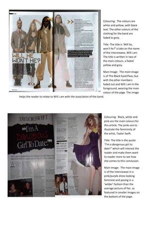 Media music magazine double spread complete